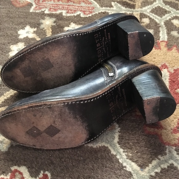 BED/STU NYC Hand Made Yell Black Leather Distressed Stack Heel Ankle Boots 6.5 - Picture 8 of 8